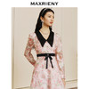 【商场同款】MAXRIENY温柔春日少女感桃花印花撞色连衣裙修身长裙(货号:MC88DR092) 商品缩略图2