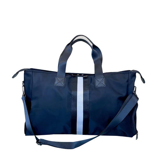 ALBB-休闲旅行包男女单肩大包防水尼龙包包个性撞色织带简约短途行李包 商品图6