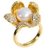 DL-J1727淡水珍珠指环个性简约立体花朵优雅戒指开口时尚指戒 商品缩略图3
