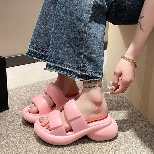 【柔软轻盈舒适，止滑不磨脚！】2024新款eva拖鞋女夏季外穿，ins潮时尚厚底踩屎感高跟凉拖鞋，时尚个性简约百搭-lm！ 商品图6