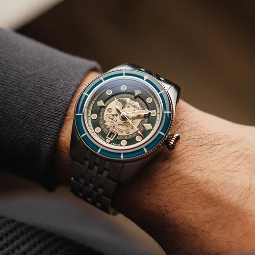 新款|英国SPINNAKER三角帆限量版镂空自动机械潜水手表钢皮带5116 商品图1