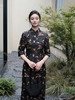 盛唐婧 |真丝翠松纹高雅旗袍-黑色 商品缩略图5