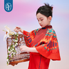 【霞光初上】年衣女孩裙子旗袍连衣裙古风新款中国风公主裙G红色1 商品缩略图4
