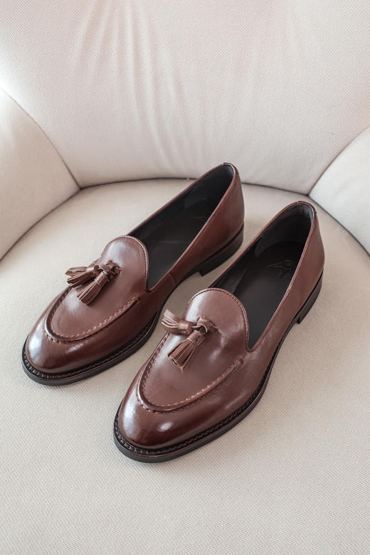 英伦流苏真皮乐福鞋 商品图0