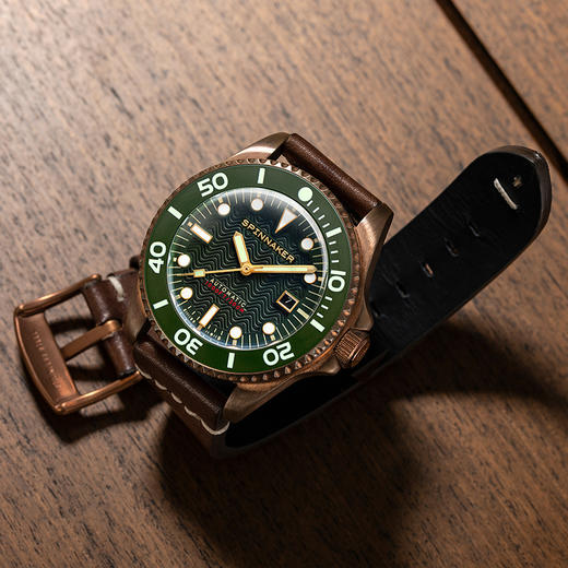 英国SPINNAKER三角帆TESEI青铜自动机械潜水手表限量夜光防水5060 商品图3