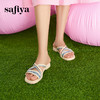 Safiya/索菲娅2024夏草编民族风流苏平底沙滩拖鞋 SF42110090 商品缩略图3
