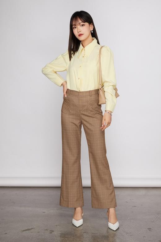 amadella 黄色泡泡袖气质百搭长袖衬衣 11317 商品图1