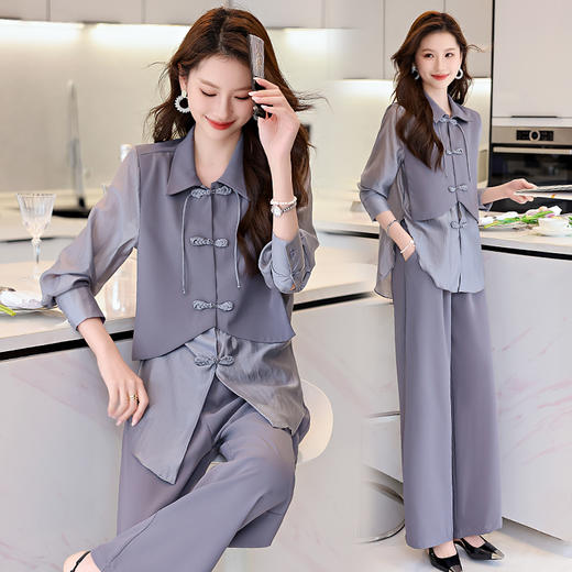 新中式西装，防晒宽松减龄西服西裤两件套HR-KJFA860 商品图2