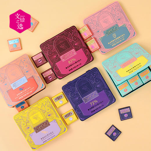 【好吃的】心之SENZ 情绪魔盒巧克力 18粒/盒*3盒装 六种口味 铁盒装 黑巧组合装 浓郁醇香 口感丝滑 商品图1