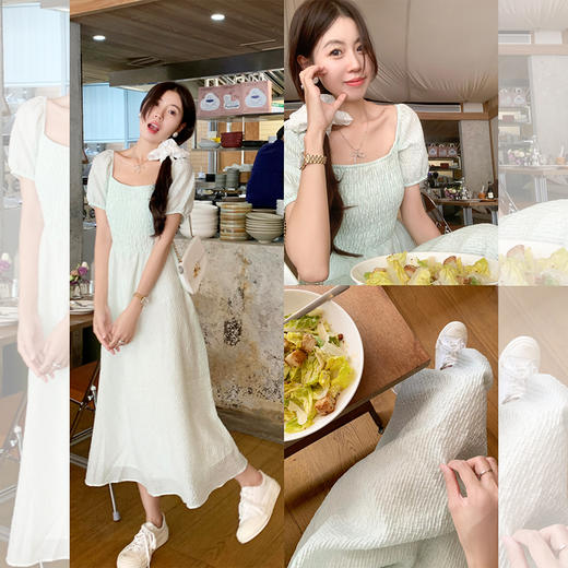 <曾小咸推荐> 【韩系纯欲感】淡绿色连衣裙 商品图0
