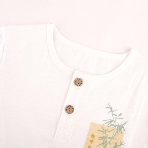 棉果果夏季新品纯棉竹节棉男童国风T恤M212140224256 商品图4