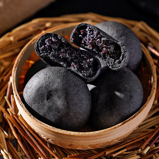 严选 五黑桑葚紫米饼无蔗糖营养早餐休闲零食夹心饼1包约20g 商品图0