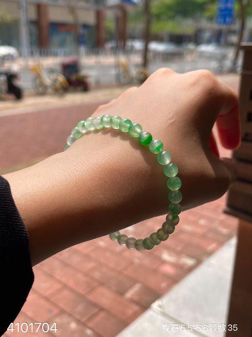 玻璃种飘翠珠子手串   53999【4101704】 商品图3
