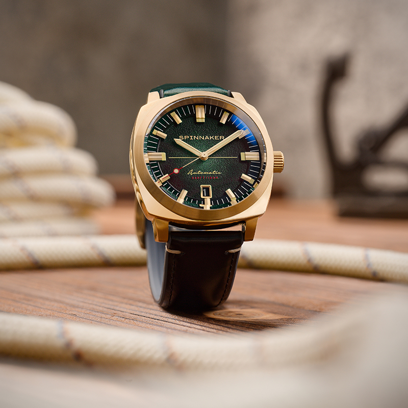 新款SPINNAKER三角帆枕型壳复古潜水自动机械手表夜光男士5113