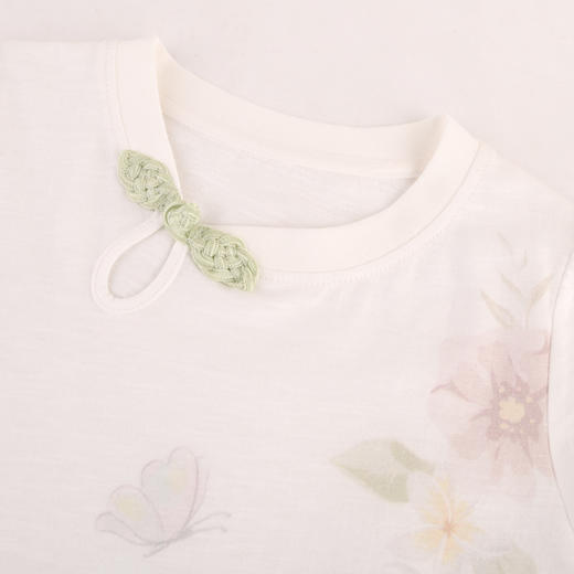 棉果果夏季新品纯棉竹节棉女童国风T恤M222140224201 商品图2