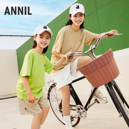 【抗菌防汗臭】男女童100%纯棉凉感短裤裤子亲子装安奈儿童装实体店同款EM326138 商品图5