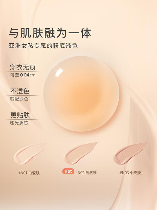 奶糖派温感粉底液乳贴黑科技自粘无胶无痕无撕扯感可循环使用乳贴 商品图2