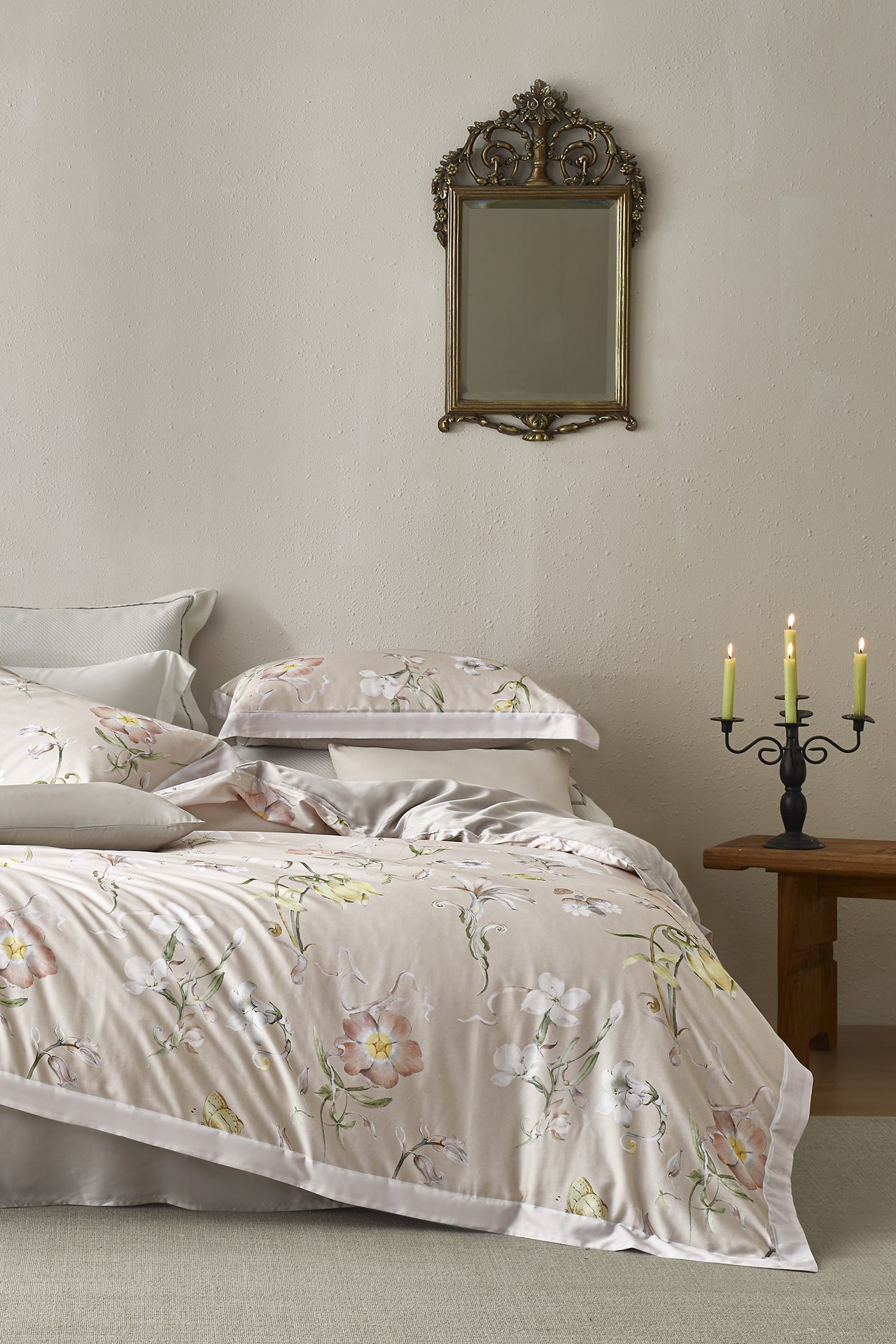 利路米新款长绒棉贡缎四件套 雅致豆沙粉 若兰