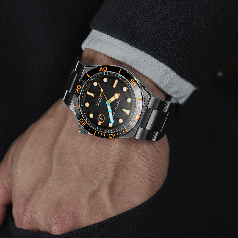 新款|英国SPINNAKER三角帆自动机械表Boettger套装潜水夜光5083