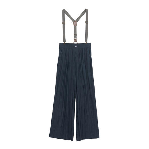 谜底背带裤长裤女2024年夏季新款复古文艺风亲肤阔腿裤242MK0624 商品图4