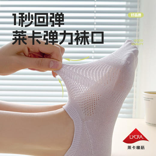 【10双装！】夏季网眼袜纯棉短袜男女款 防臭透气 抗jun船袜 春夏全棉浅口网眼袜子 商品图3