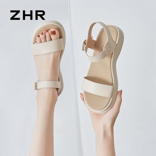ZHR则则厚底运动凉鞋女2024年新款夏季百搭耐磨软底沙滩罗马鞋 商品图4
