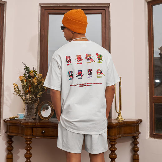 有志者UZIS 美式休闲运动短袖男夏季纯棉透气潮流印花T恤篮球人格 商品图2