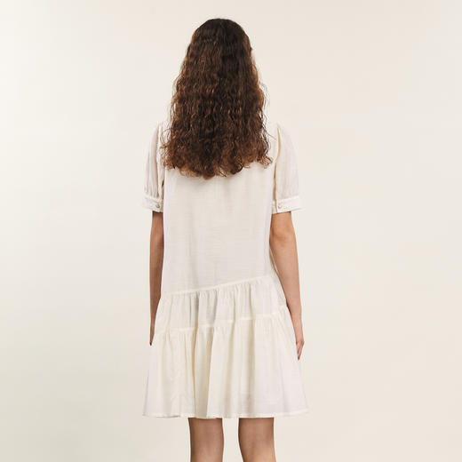 谜底连衣裙短袖女2024年夏款复古宫廷风绣花宽松中长裙242ML0508 商品图2