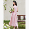 西遇宽松温柔系露背连衣裙女夏季新款无袖减龄长款短袖梭织裙D1040748 商品缩略图4