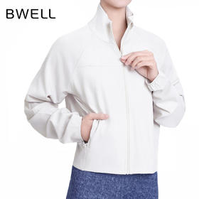 BWELL立领前拼接下摆褶皱防晒运动外套BWY7603Y