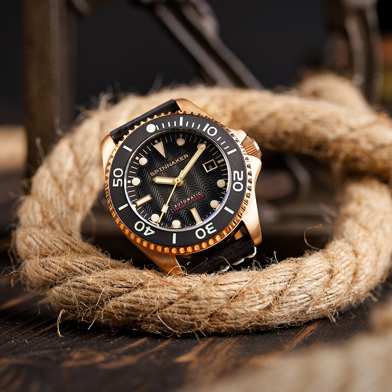 英国SPINNAKER三角帆TESEI青铜自动机械潜水手表限量夜光防水5060