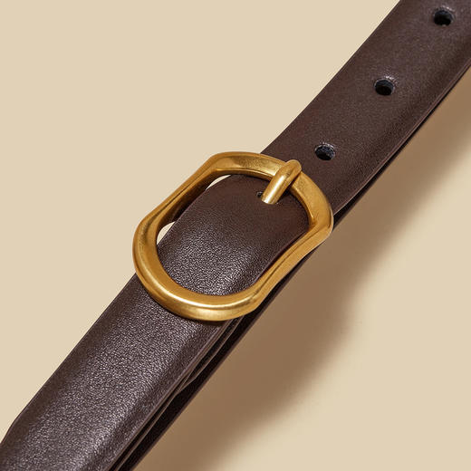 Safiya/索菲娅简约百搭2023新款二层牛皮百搭针扣女腰带牛仔裤腰带皮带皮带SF505011Y 商品图4