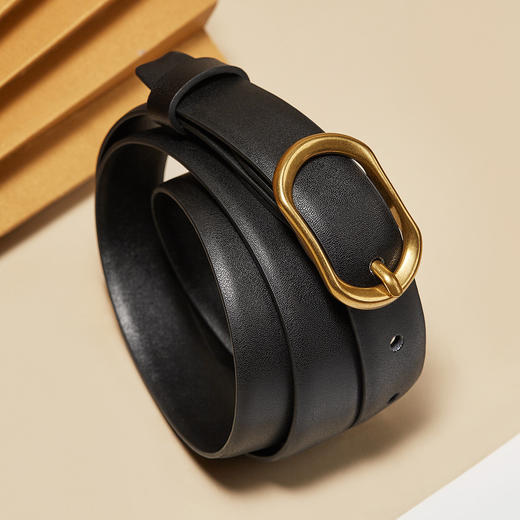 Safiya/索菲娅简约百搭2023新款二层牛皮百搭针扣女腰带牛仔裤腰带皮带皮带SF505011Y 商品图8