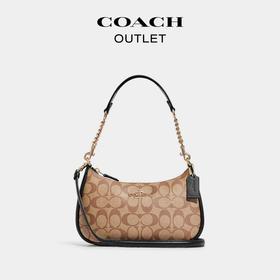 【专柜版】奥莱女士经典标志TERI单肩包腋下包 CC323 卡其黑色