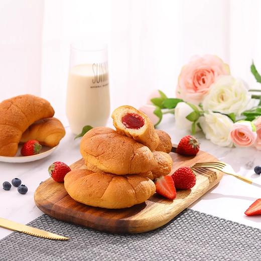 【早餐面包推荐】意大利进口捷森夹心草莓/蛋奶/可可/杏酱夹心牛角面包270g/袋【中欧班列精选】 商品图5