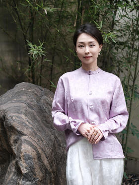 盛唐牡丹 |真丝仙羽提花女上衣