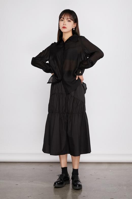 ANSUABEL 微透宽松黑色衬衣 11263 商品图1