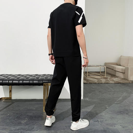 【冰丝高弹】【新款DSL】大依优型大码男装夏季套装运动休闲加肥加大短袖裤子大号T恤套装夏装 商品图3