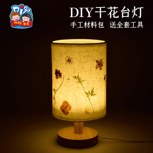 母亲节礼物手工diy干花台灯儿童制作材料包团建活动压花小夜灯 商品图4