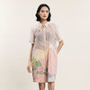 谜底衬衫裙短袖女2024年夏款复古文艺风拼接宽松连衣裙242ML0598 商品缩略图0