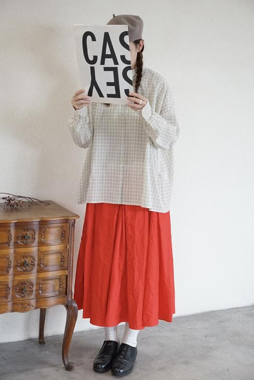 apuntob 小领口浅色格纹长袖衬衫 商品图4