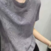 【国潮风 浮雕新工艺】圆领基础款百搭t恤短袖女MJ240048 商品缩略图1