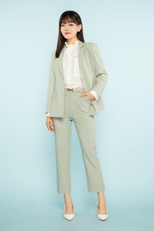 ESTELLICA 绿色修身西装长裤套装 11294 商品图0