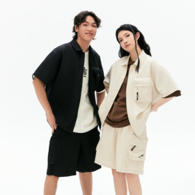 【黄子韬同款】YKYB黄子韬工装短袖衬衫中性2025夏季新款小众别致外套潮牌衬衣女