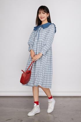 ANSUABEL 可拆卸牛仔领披肩连衣裙 11341