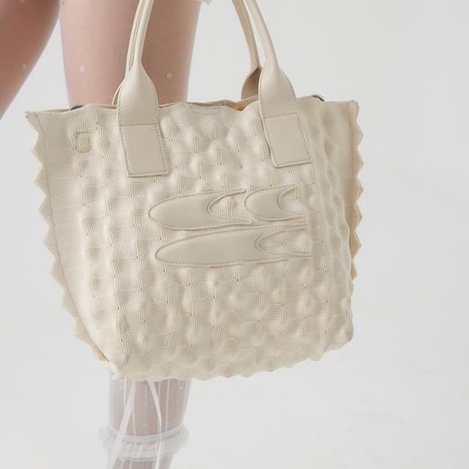 奶油白立体针织菠萝小挎包两背托特包 商品图2