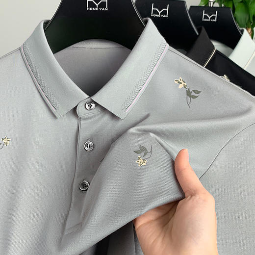 【桑蚕丝】【新款DPF】大依优型大码短袖Polo衫翻领加肥加大男装大号大码上衣男士休闲半袖夏季 商品图2