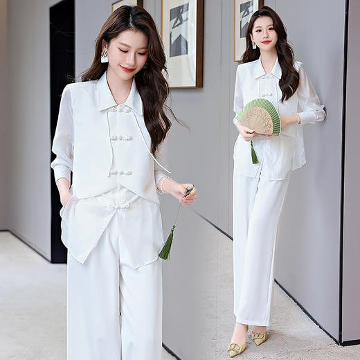 新中式西装，防晒宽松减龄西服西裤两件套HR-KJFA860 商品图6