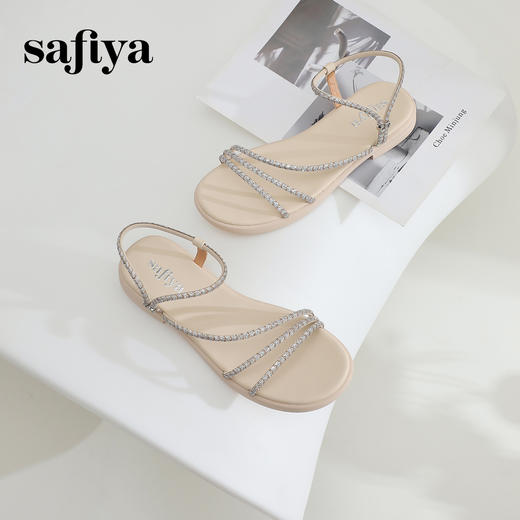 Safiya/索菲娅2024年仙女风水钻露趾百搭单鞋外穿套脚休闲凉鞋 SF42115041 商品图0