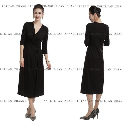 2201098【LILIAN ZHANG】自然意境—优雅绽放、旋褶结针织连衣裙、法式气质长裙 商品图3